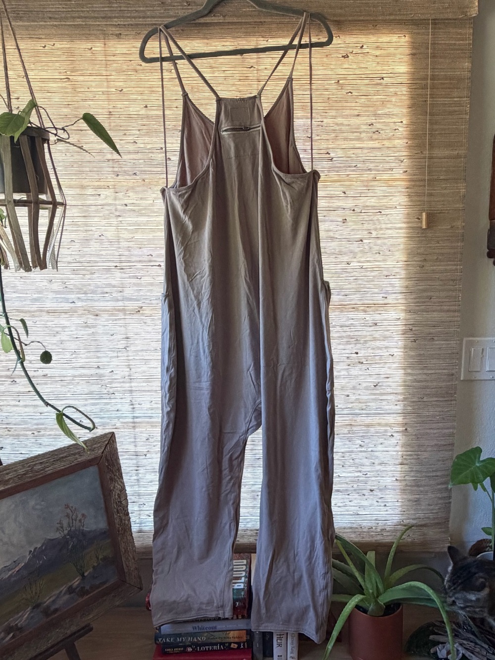 Women's Taupe Relaxed-Strap Jumpsuit - Picture 3 of 3
